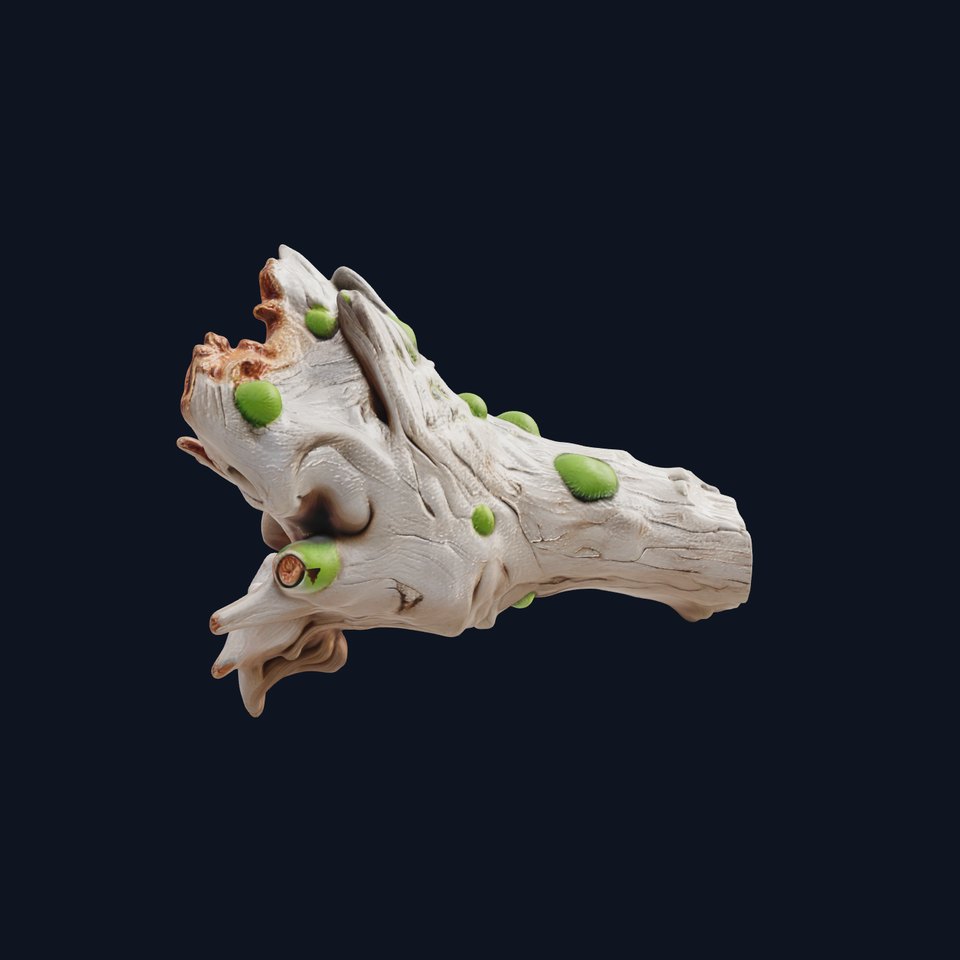 Realistic Fallen Tree Log with Moss Model Pack